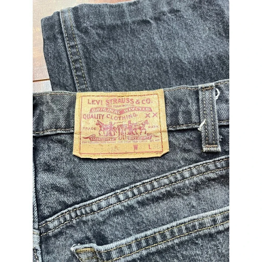 Vintage Levis 505-0259XX Black/Gray Straight Leg Jeans Sz 33x36 AS IS USA